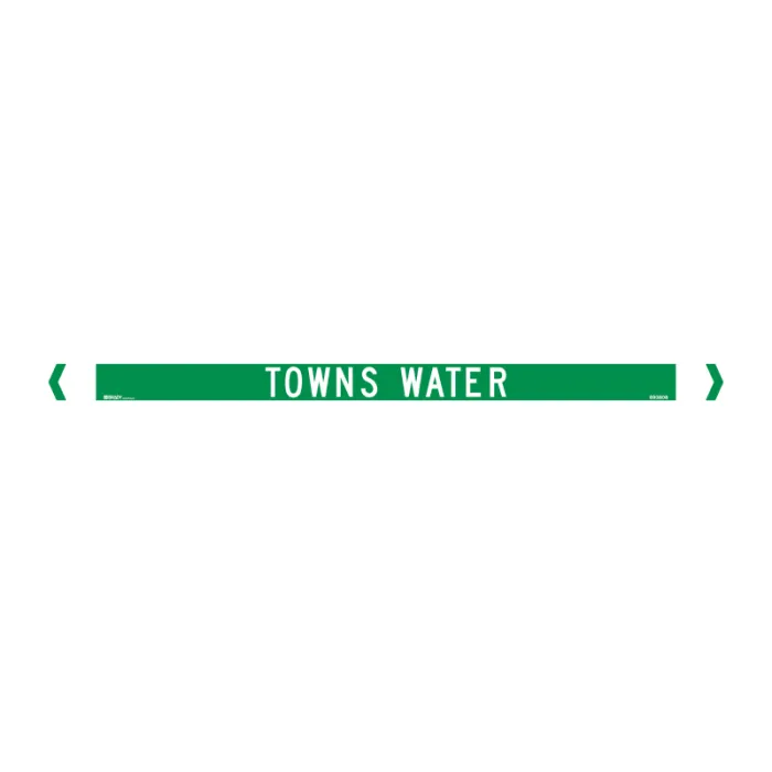 Standard Pipe Marker, Self Adhesive, Towns Water - Pack of 10