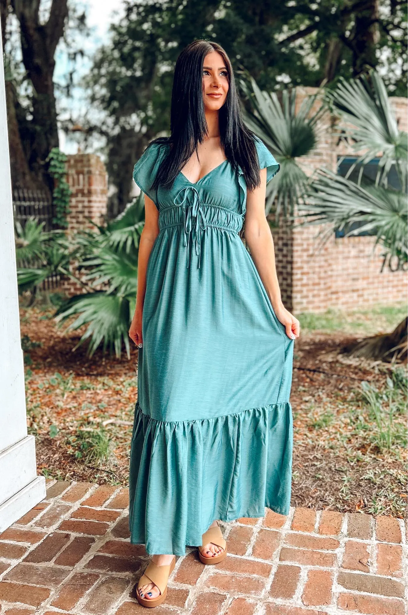 Stay Sweetheart Maxi Dress Teal