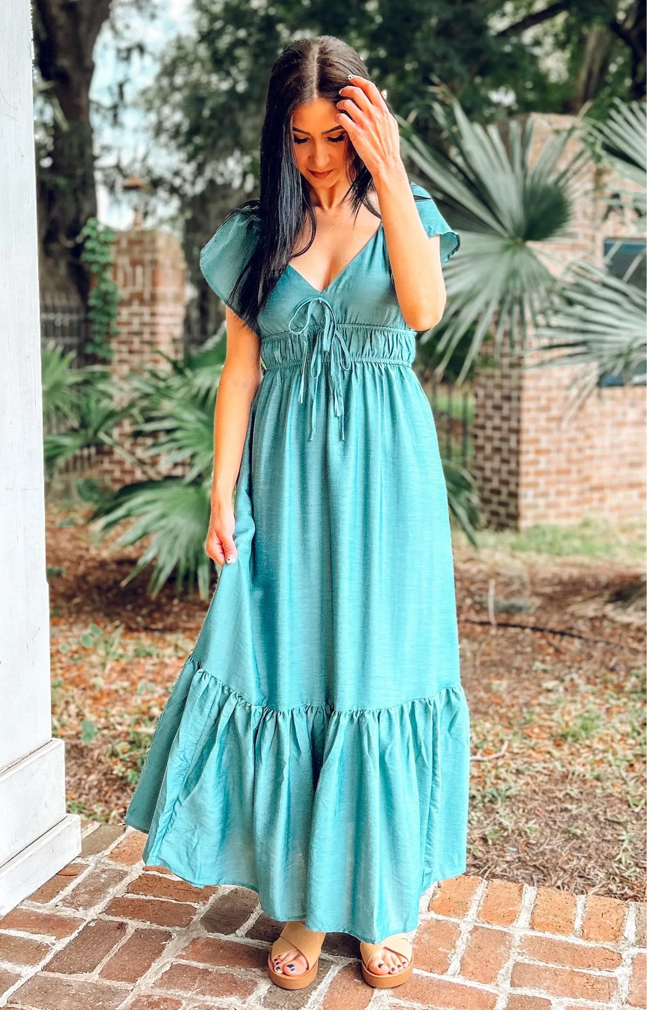 Stay Sweetheart Maxi Dress Teal