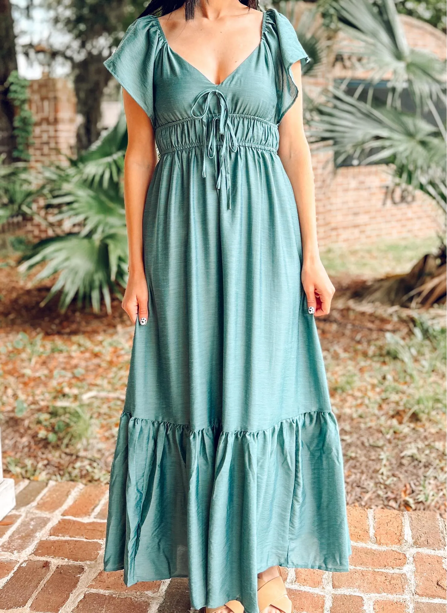 Stay Sweetheart Maxi Dress Teal