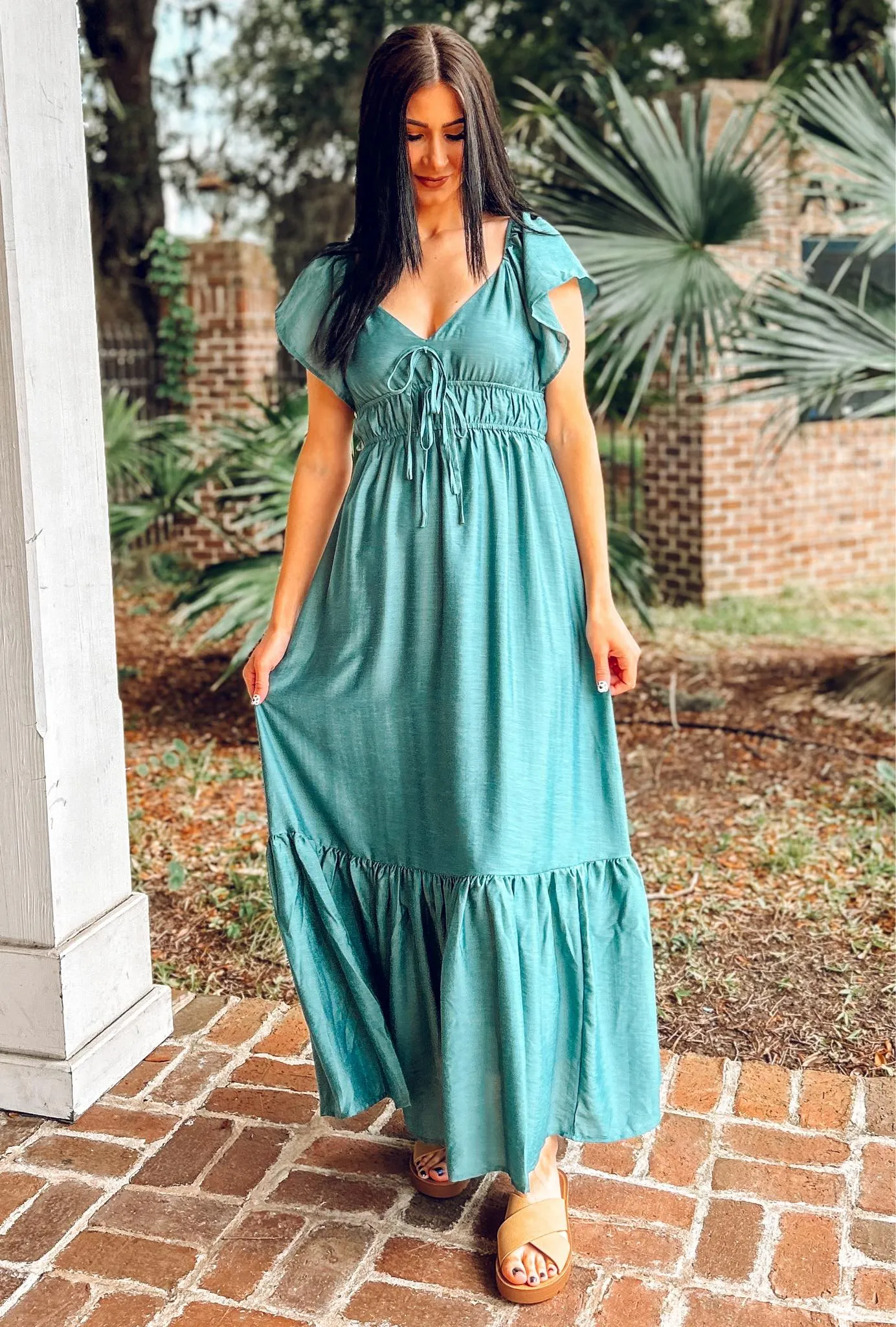 Stay Sweetheart Maxi Dress Teal