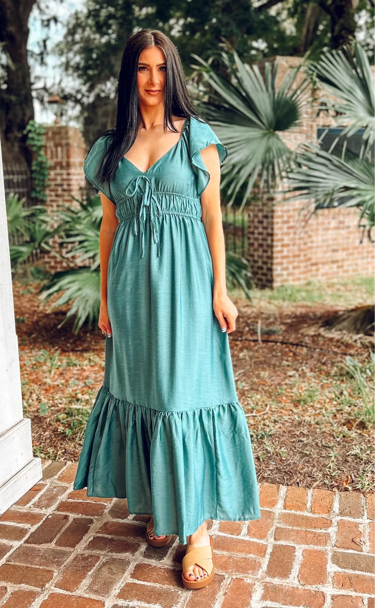 Stay Sweetheart Maxi Dress Teal