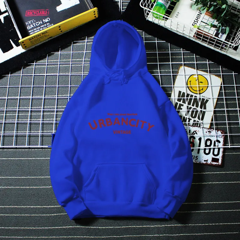 Streetwear Pullover Hoodie with Printed Letters for Women