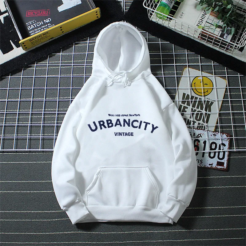 Streetwear Pullover Hoodie with Printed Letters for Women