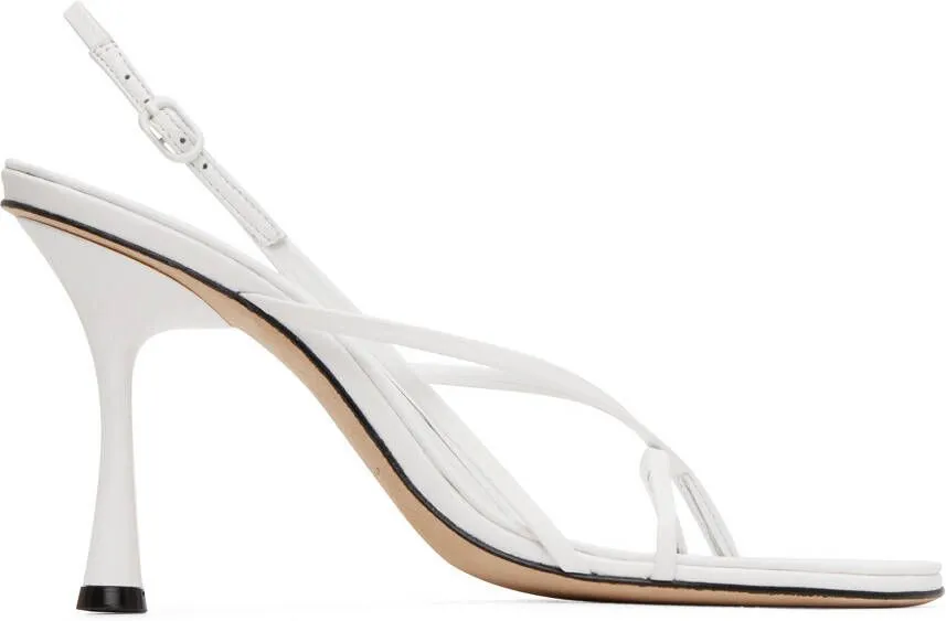 Studio Amelia White Wishbone 90 Heeled Sandals