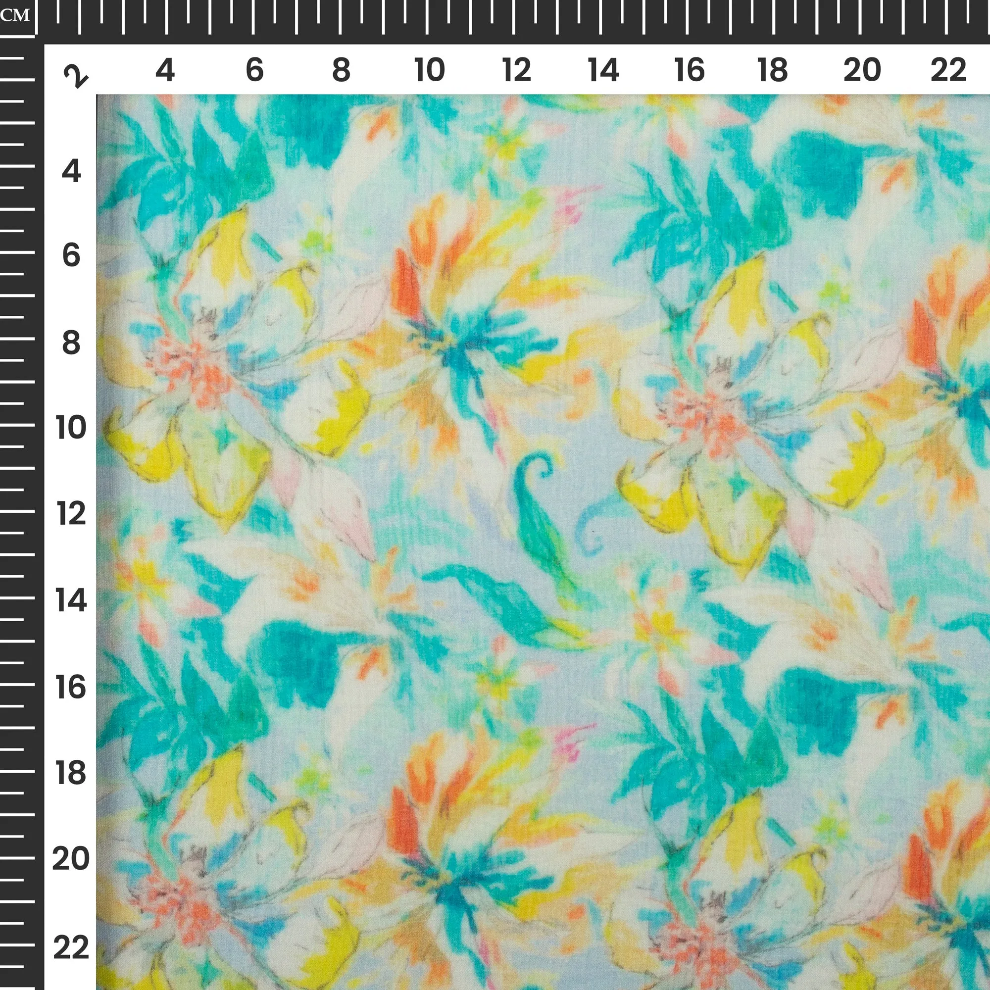 Floral Print Bemberg Chiffon Fabric - Shop Now