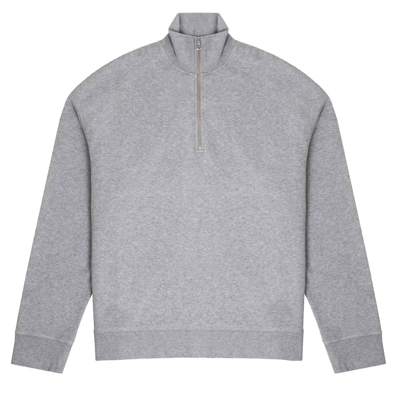 Women's Half Zip Grey Sweatshirt - Sunspel