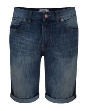 Dark Wash Blue Threadbare Slim Fit Denim Jean Shorts for Men