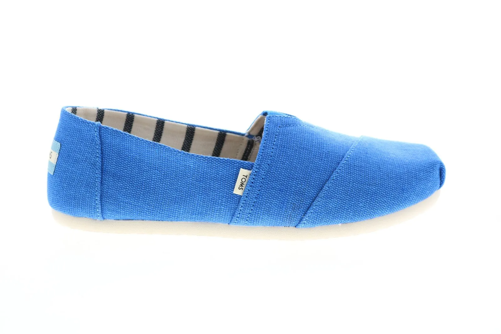 Toms Classic 10013507 Womens Blue Canvas Slip On Lifestyle Sneakers Shoes