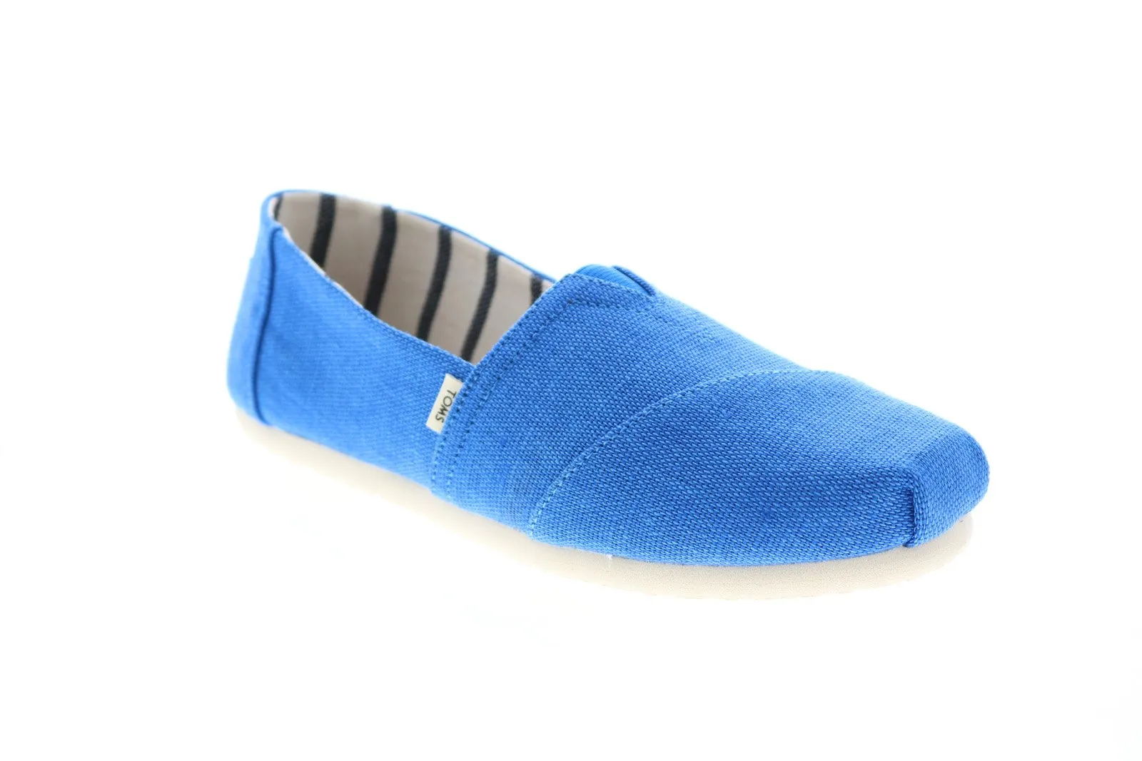 Toms Classic 10013507 Womens Blue Canvas Slip On Lifestyle Sneakers Shoes