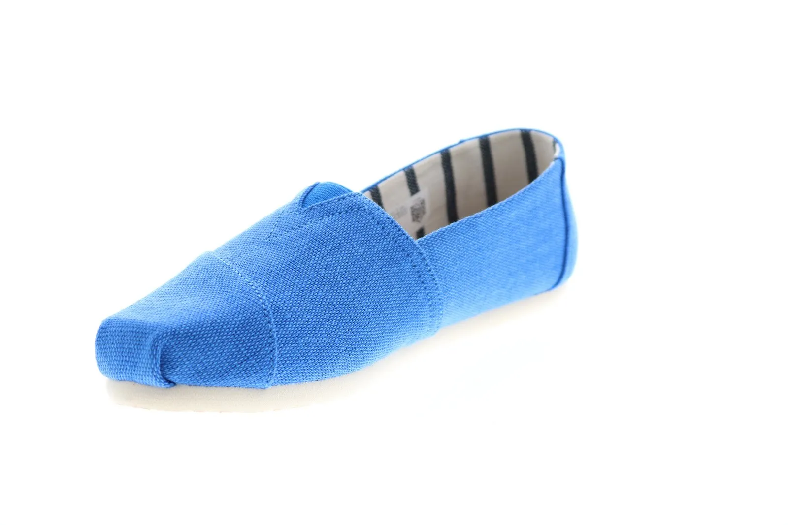 Toms Classic 10013507 Womens Blue Canvas Slip On Lifestyle Sneakers Shoes