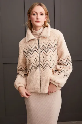 Tribal Boucle Sherpa Jacket Women's Embroidery