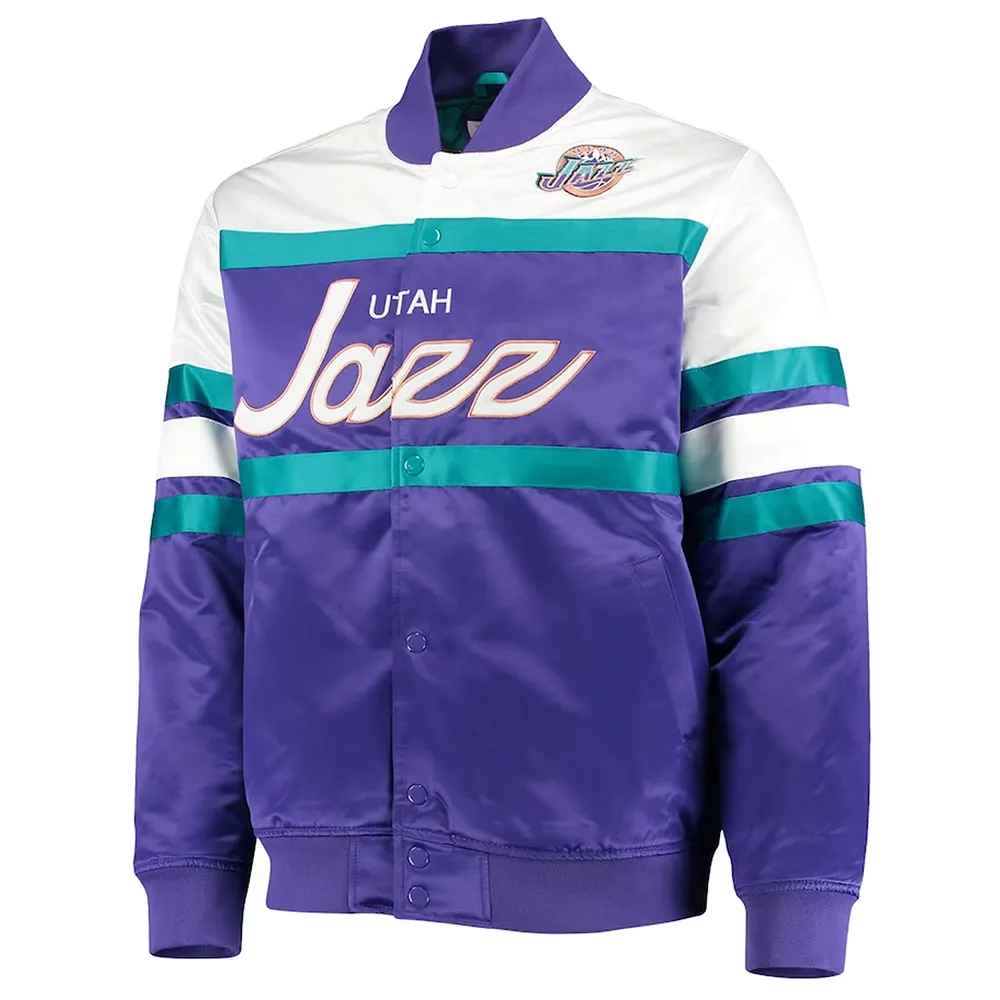 Utah Jazz Purple/White Satin Jacket