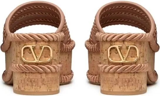 Pink Valentino Garavani VLogo Summerblocks wedge sandals