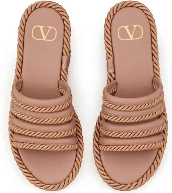 Pink Valentino Garavani VLogo Summerblocks wedge sandals