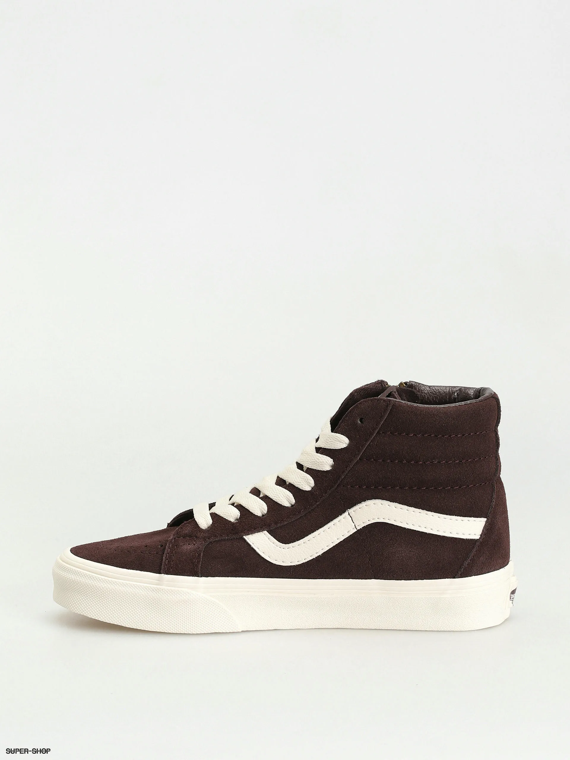 Vans Sk8 Hi Reissue Side Zip Shoes in Cozy Hug Dark Brown