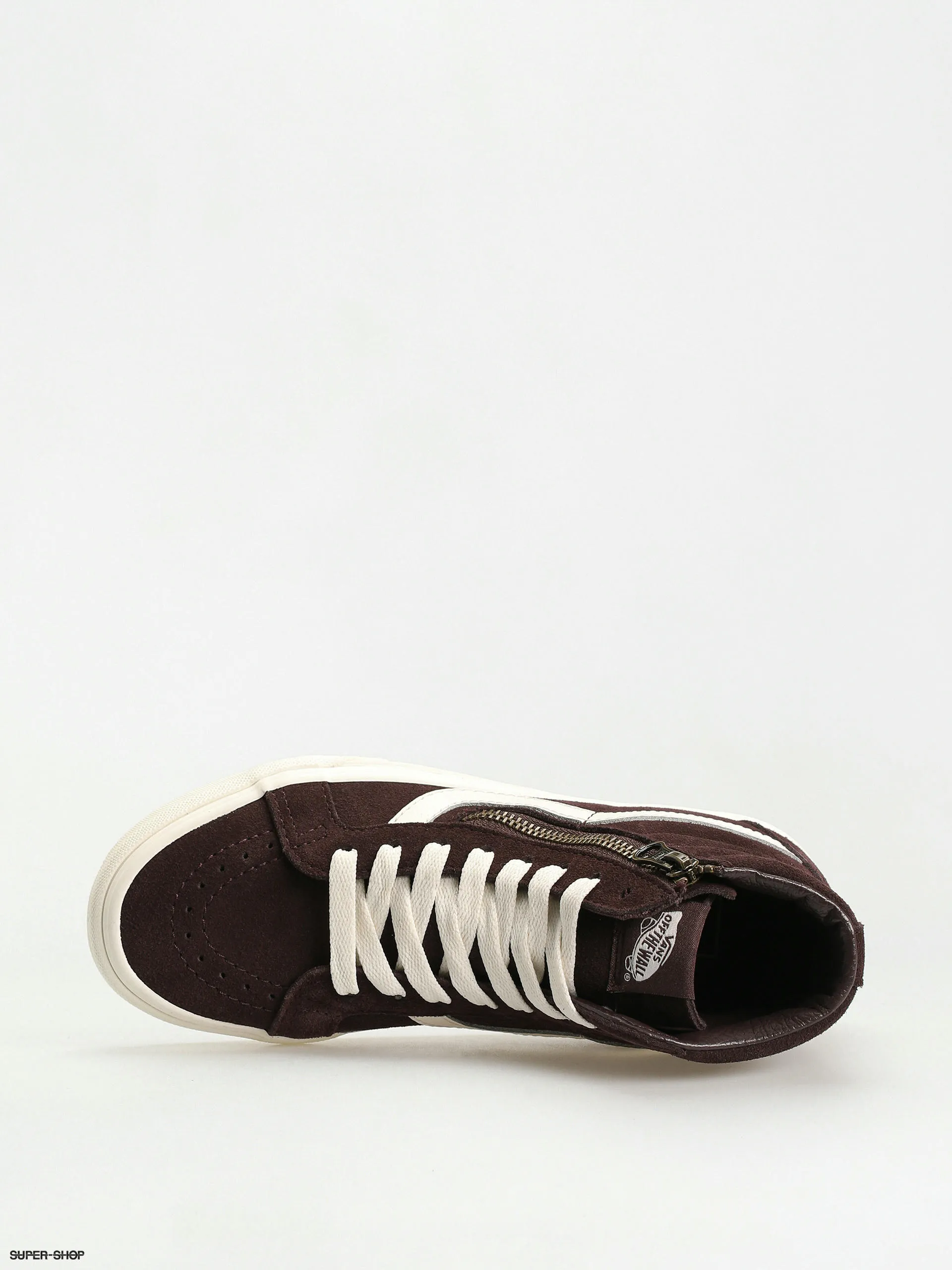 Vans Sk8 Hi Reissue Side Zip Shoes in Cozy Hug Dark Brown