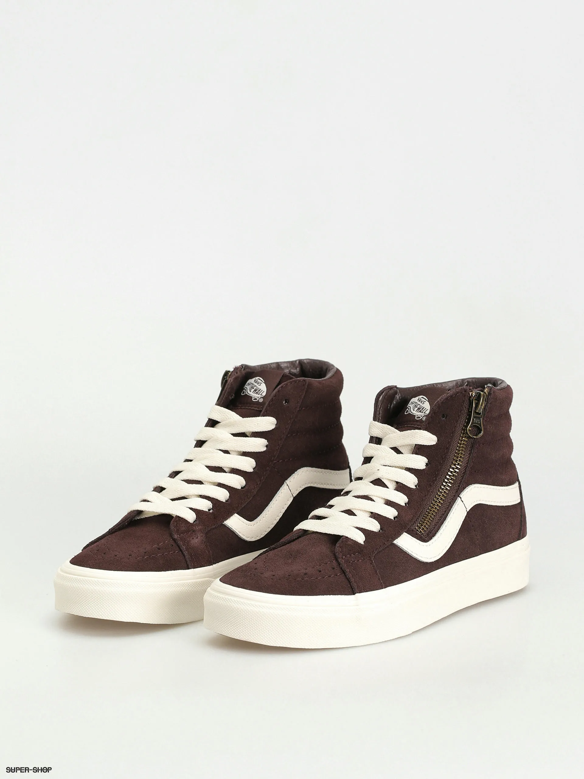 Vans Sk8 Hi Reissue Side Zip Shoes in Cozy Hug Dark Brown