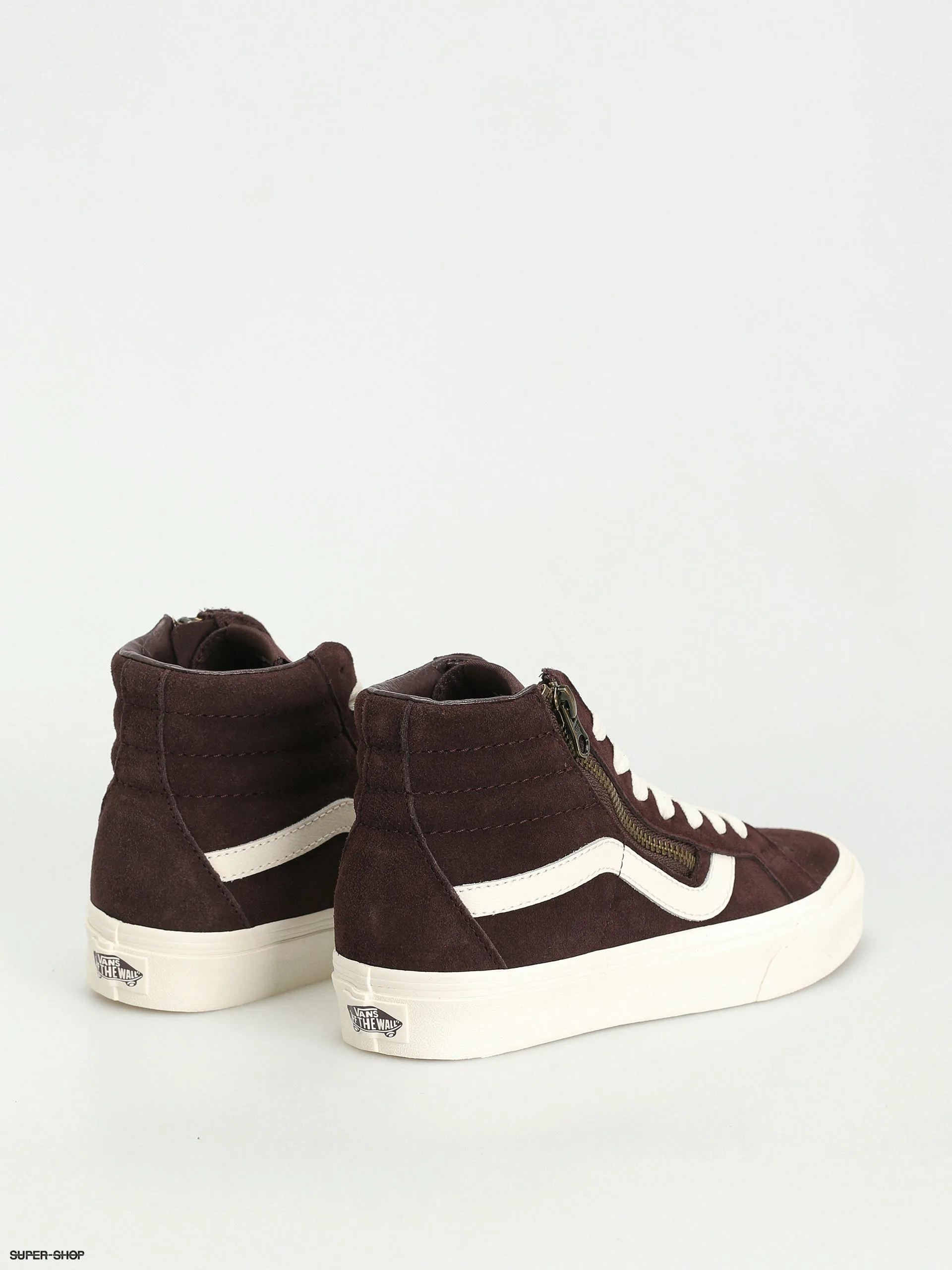 Vans Sk8 Hi Reissue Side Zip Shoes in Cozy Hug Dark Brown