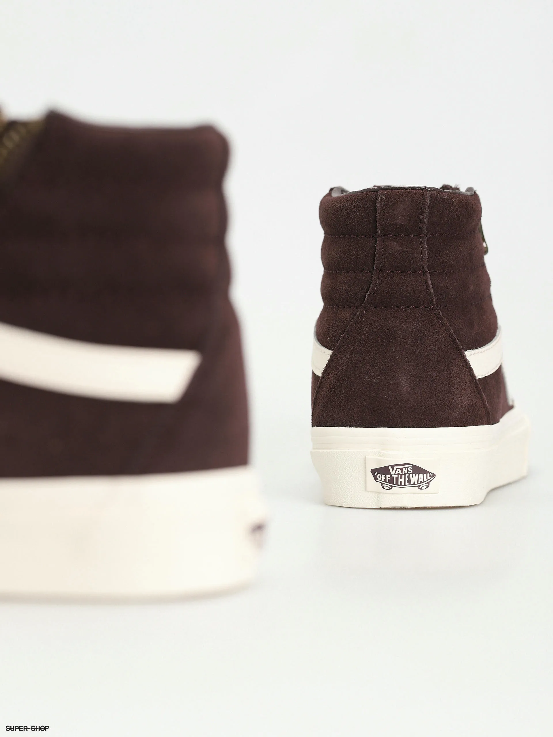 Vans Sk8 Hi Reissue Side Zip Shoes in Cozy Hug Dark Brown