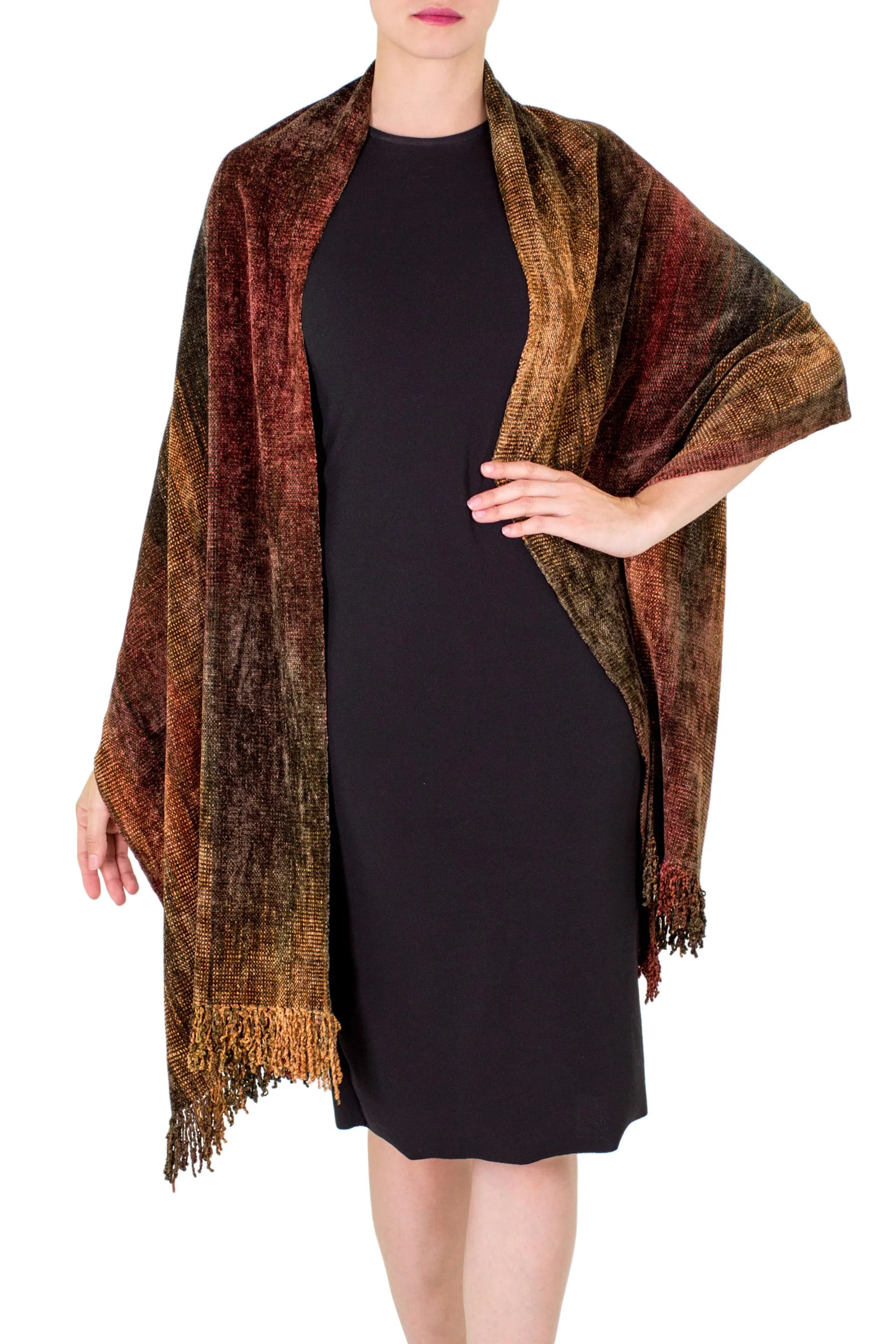 Volcano Land Chenille Shawl made of Bamboo Rayon