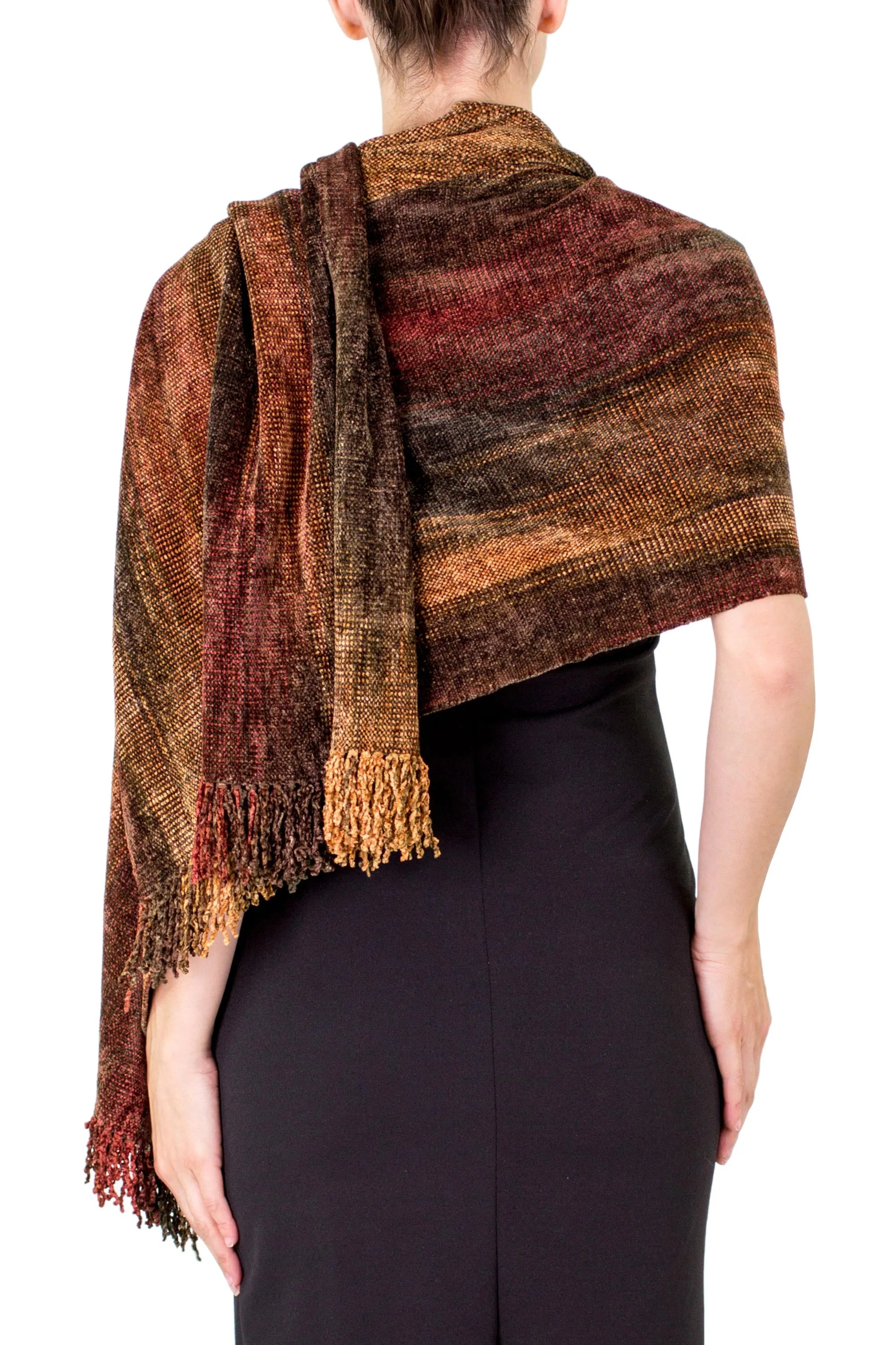 Volcano Land Chenille Shawl made of Bamboo Rayon