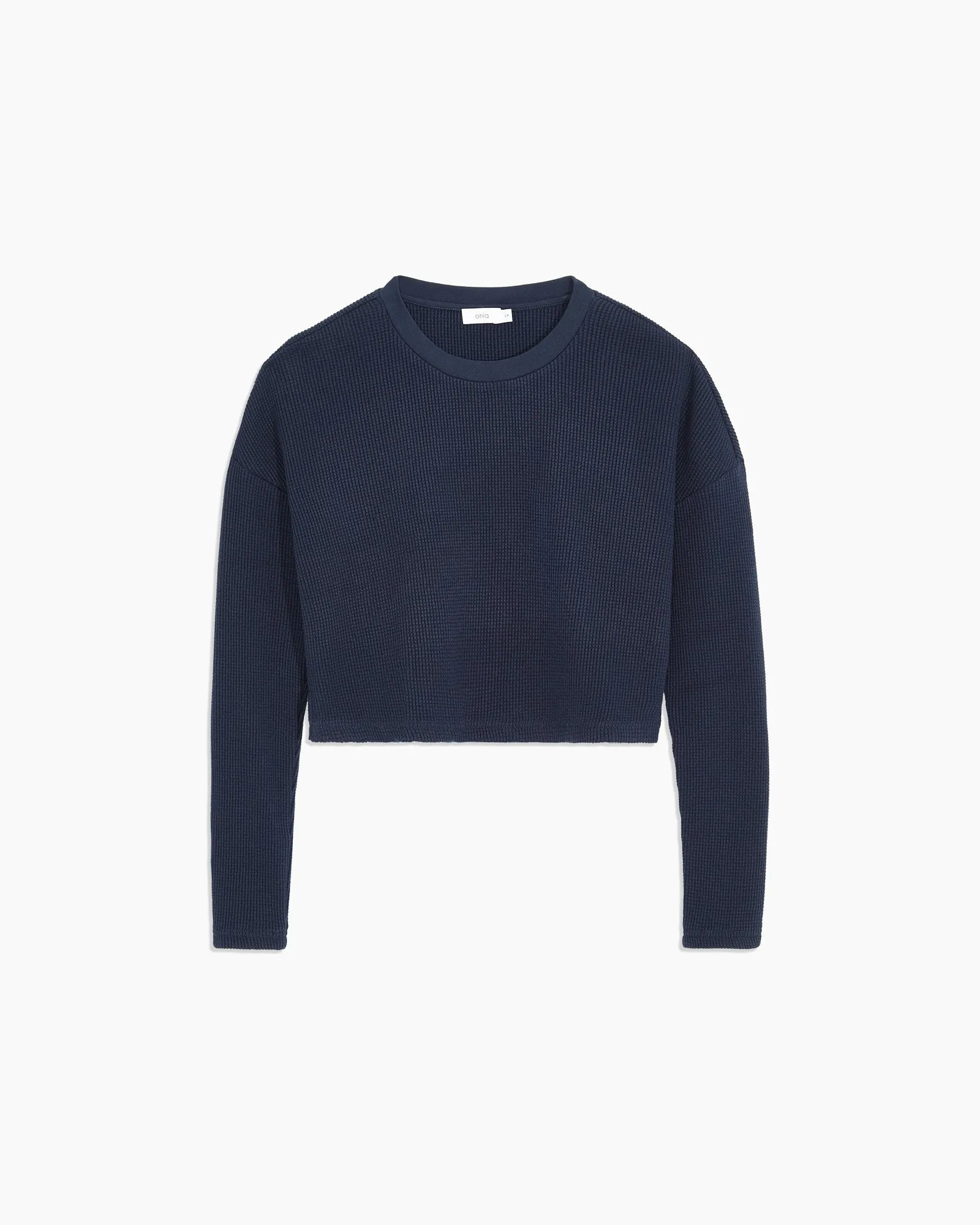 Waffle Knit Crewneck | Deep Navy