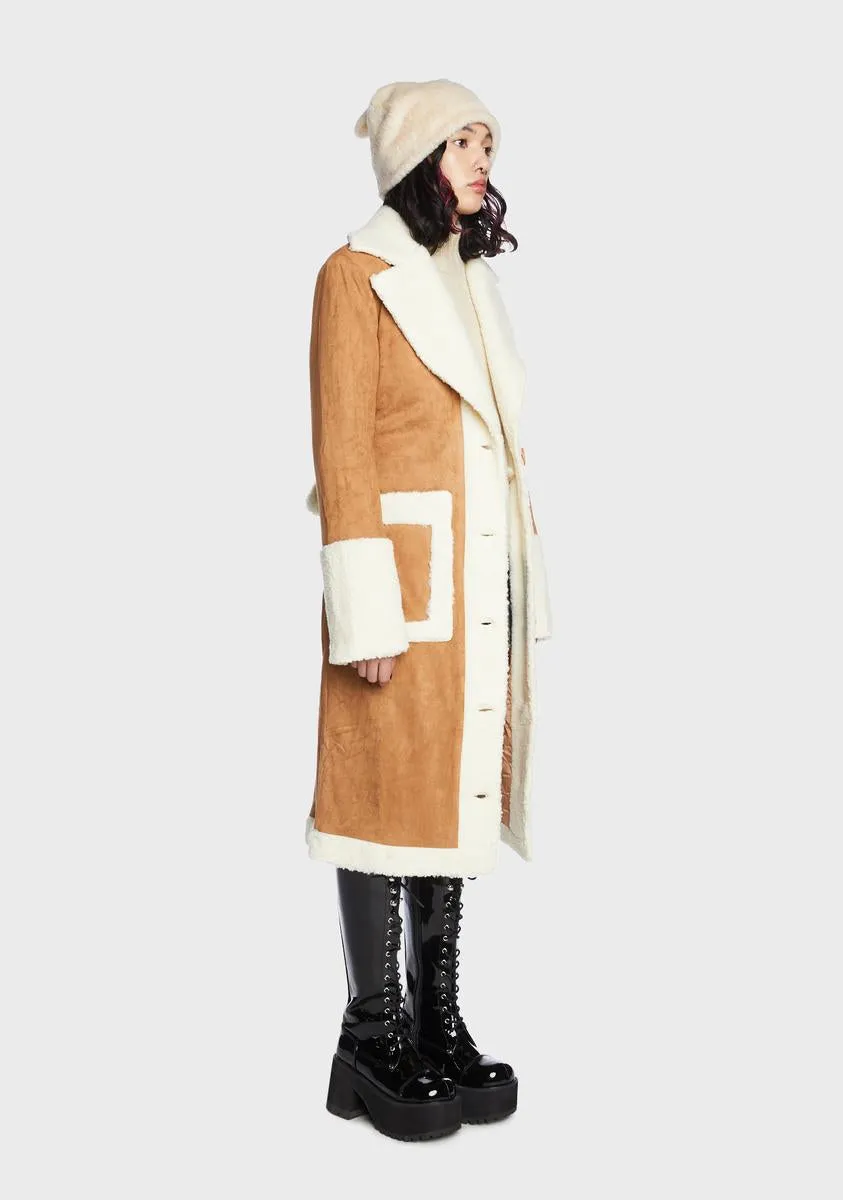 Warm Faux Shearling Winter Coat