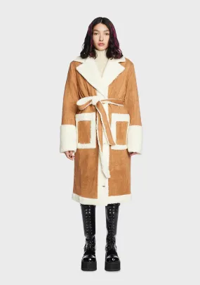 Warm Faux Shearling Winter Coat