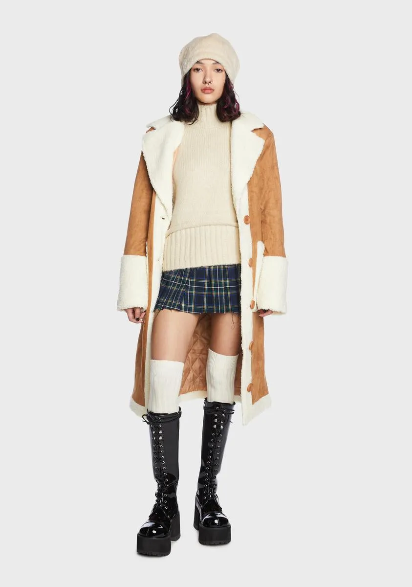 Warm Faux Shearling Winter Coat