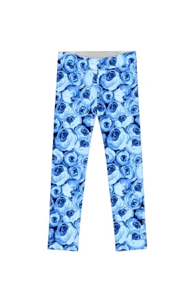 Whisper Lucy Blue Floral Leggings for Girls with Stylish Graphic Print