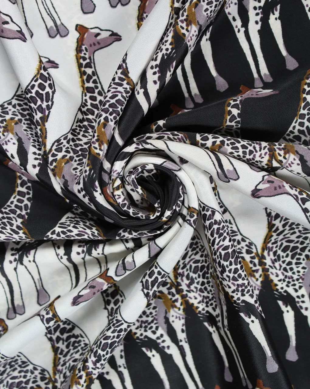 Giraffe Print Polyester Crepe Fabric