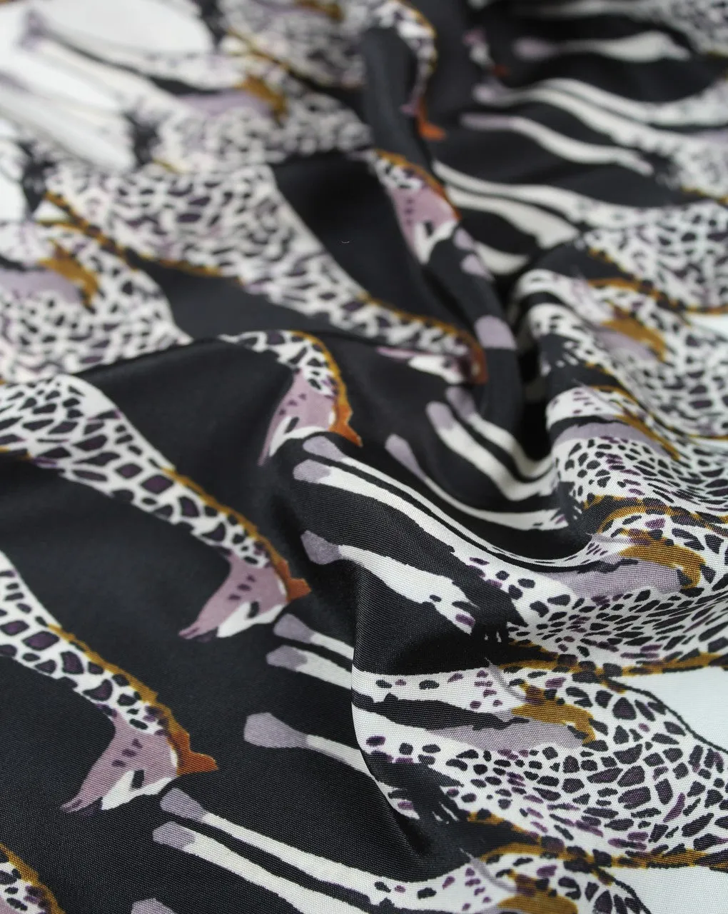 Giraffe Print Polyester Crepe Fabric