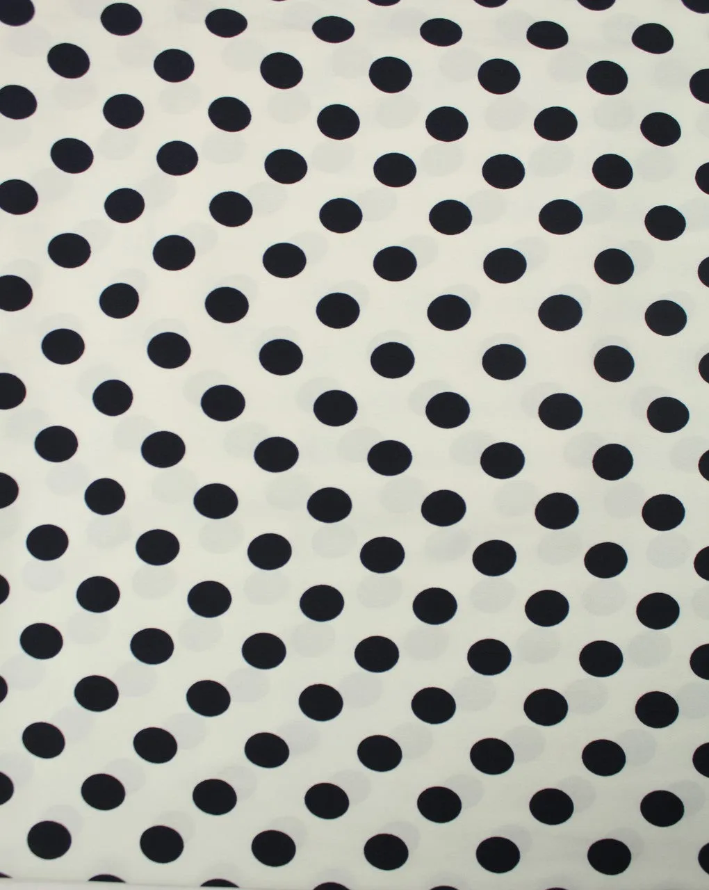 Navy Blue Polka Dot Polyester Crepe Fabric