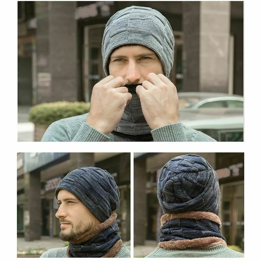 Cozy Knit Beanie Hat and Scarf Set for Winter