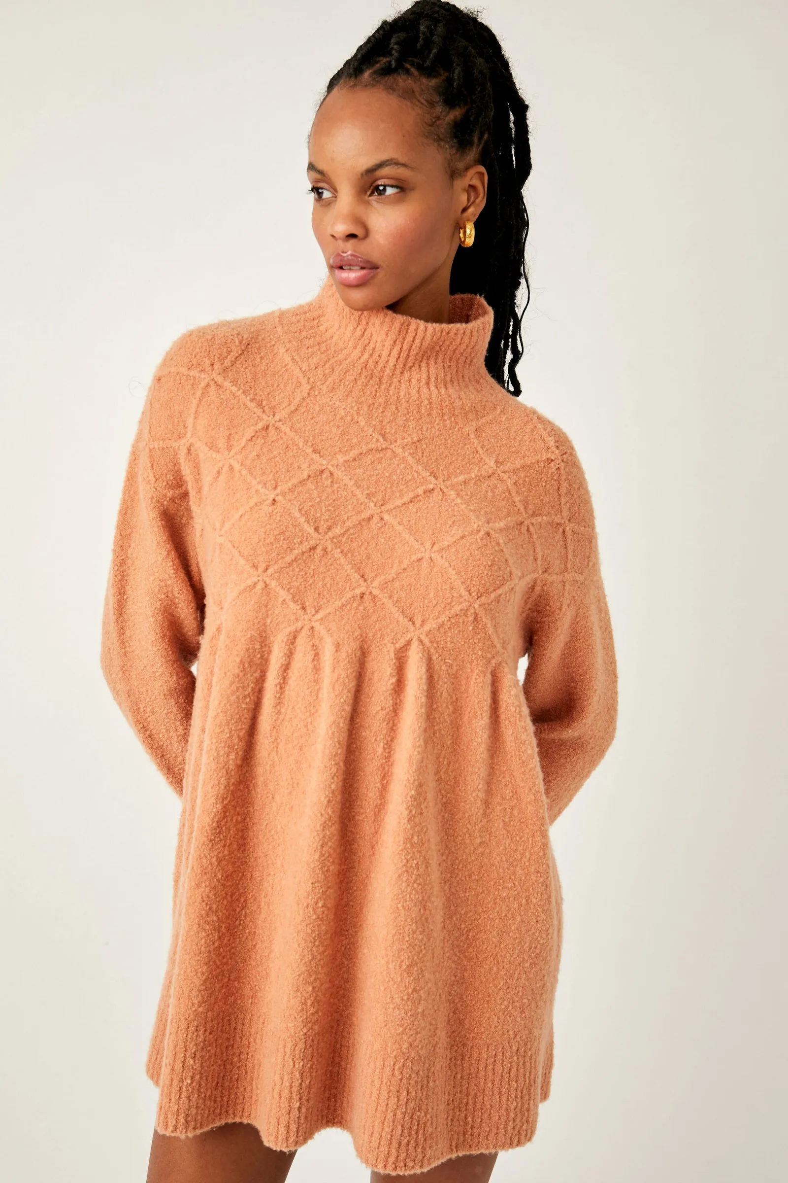 Wool Blend Tunic Sweater Dress